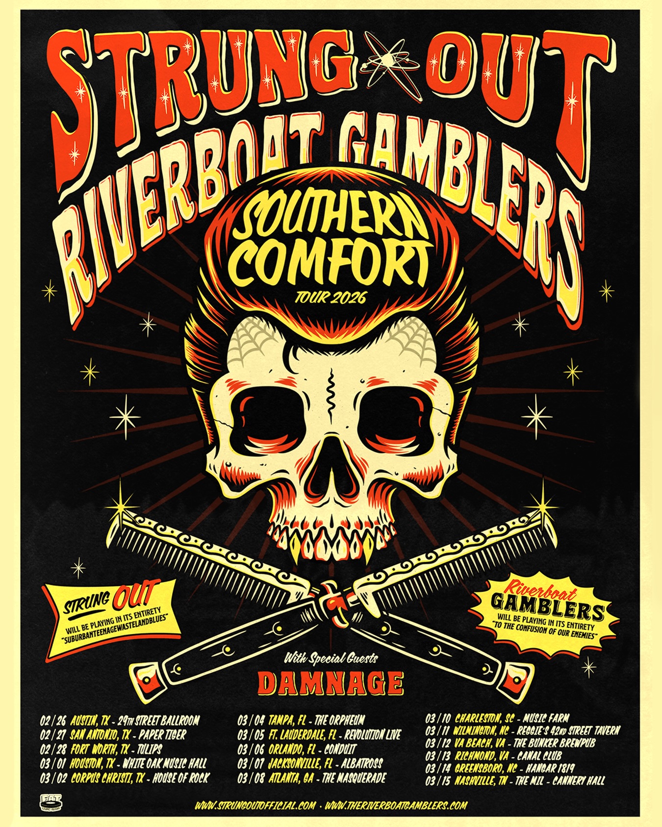 Strung Out Southern Comfort Tour Poster 2026